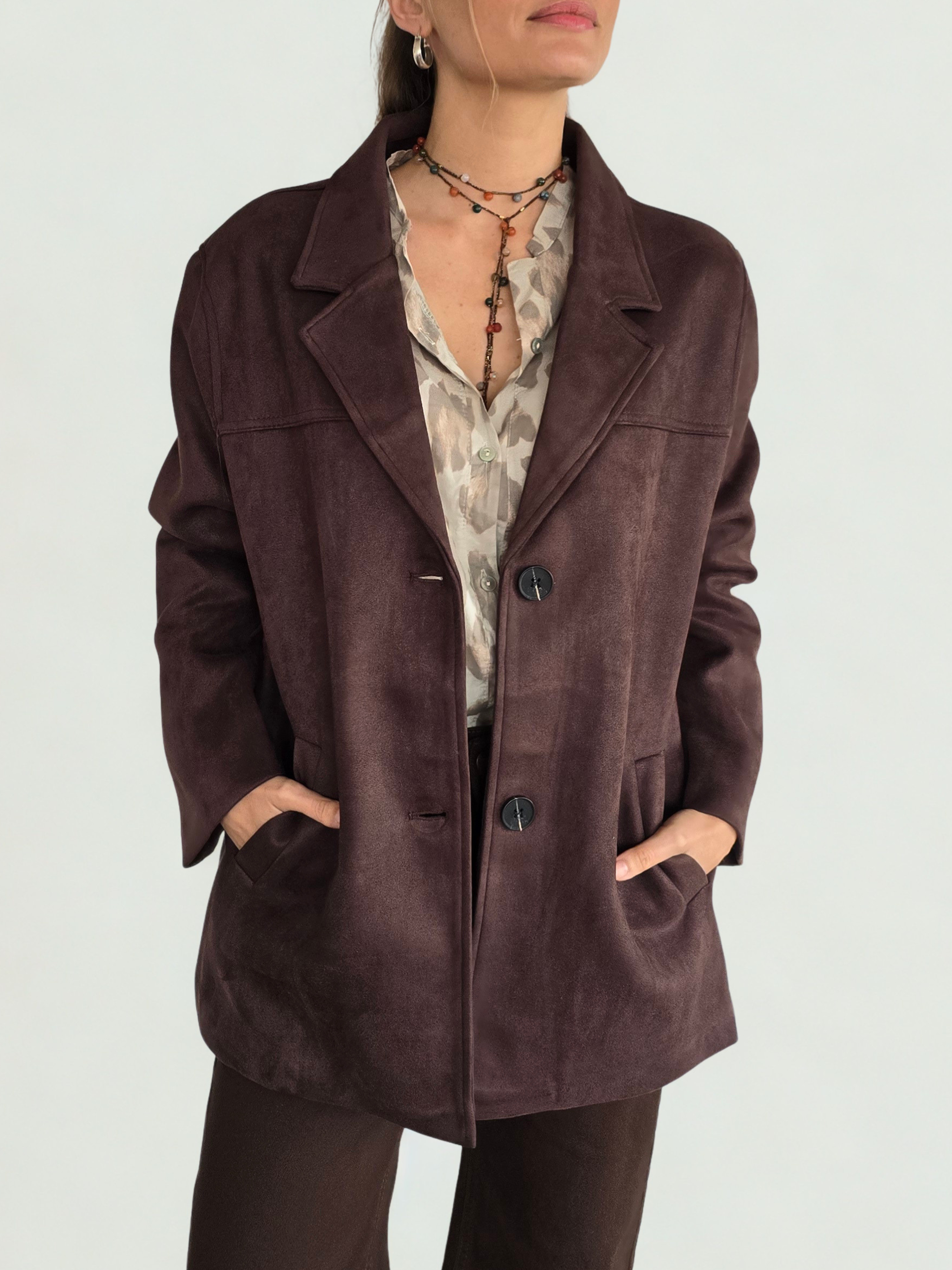 Chaqueta Blazer, color Chocolate