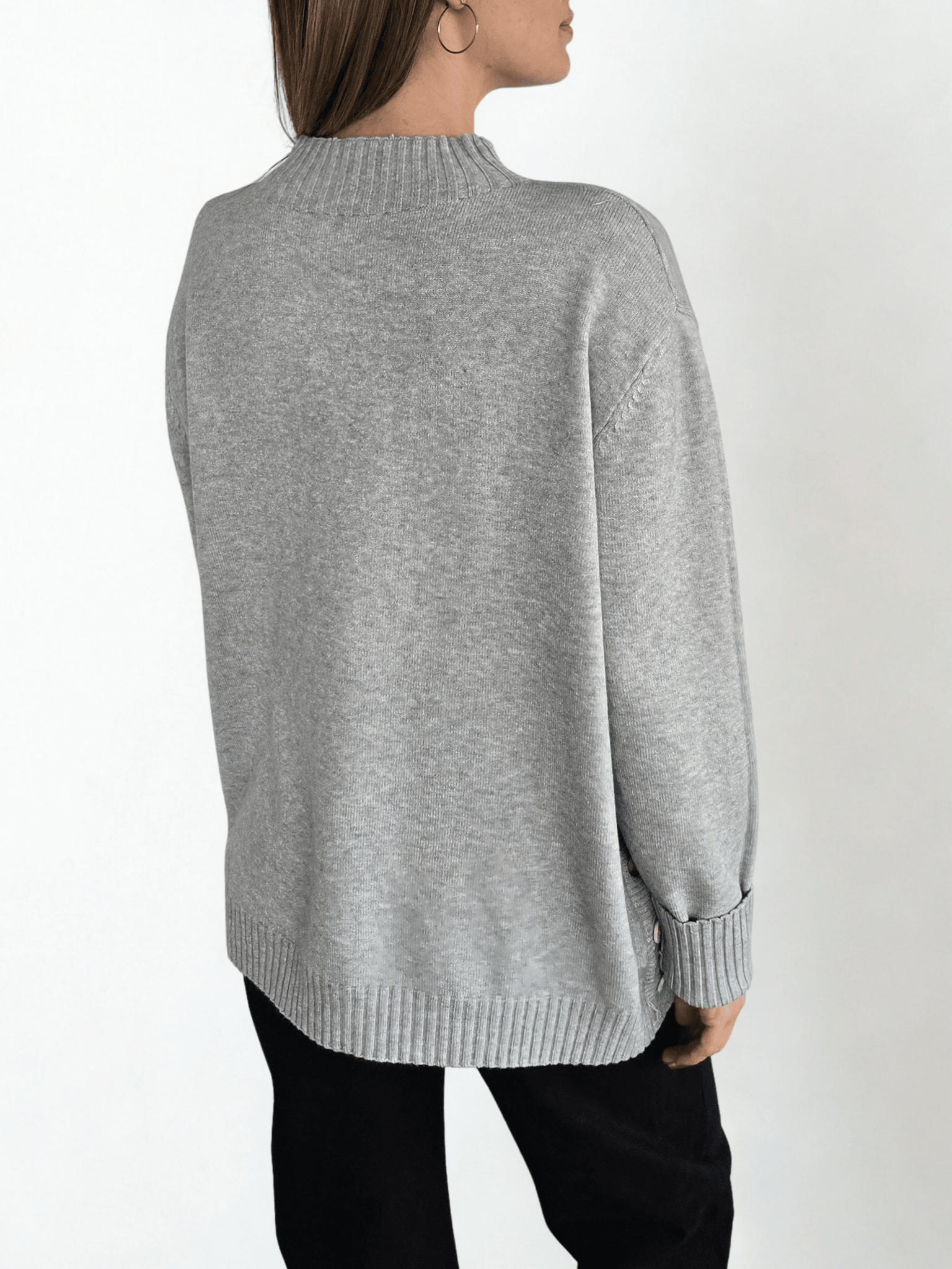 Sweater con Botones a los lados, color Gris