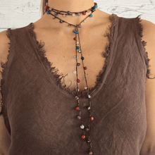 Cargar imagen en el visor de la galería, Collar Largo con ágatas, color Café
