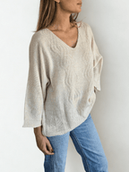 Sweater Italiano Tejido rombo, color Beige