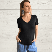 Cargar imagen en el visor de la galería, Polera de hilo, color Negro
