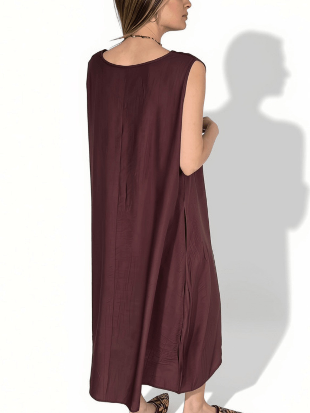 Vestido Un Botón, color Chocolate
