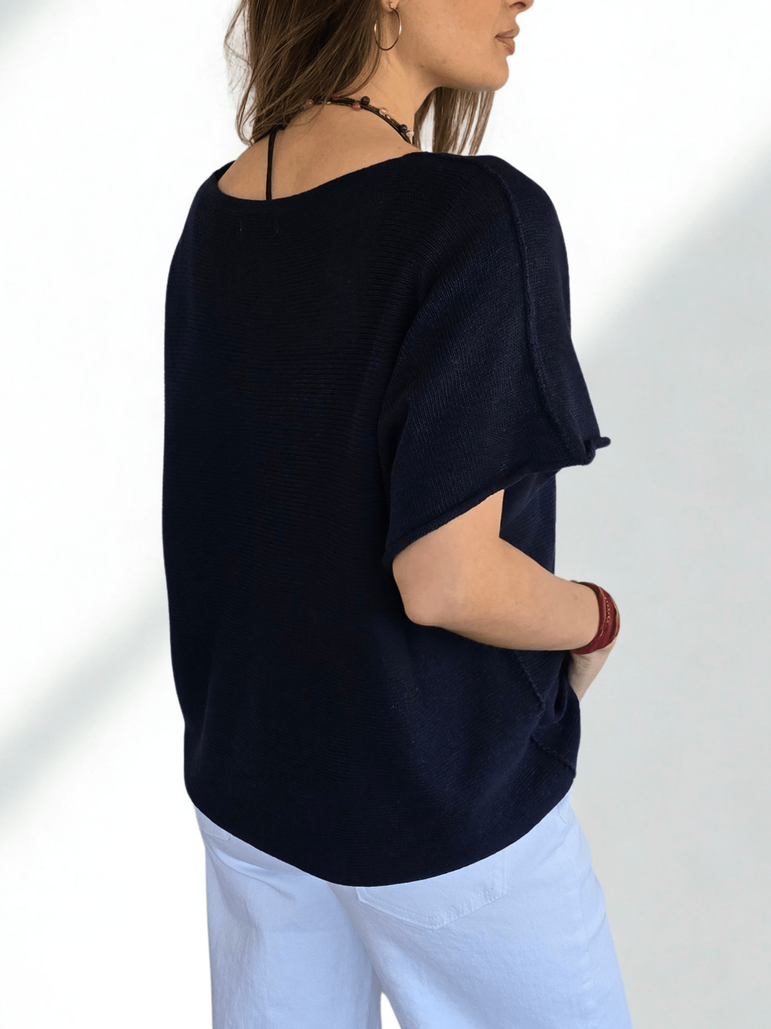 Sweater Italiano Hilo, color Azul Marino