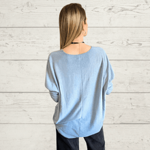 Cargar imagen en el visor de la galería, Sweater Italiano delgado, color Celeste
