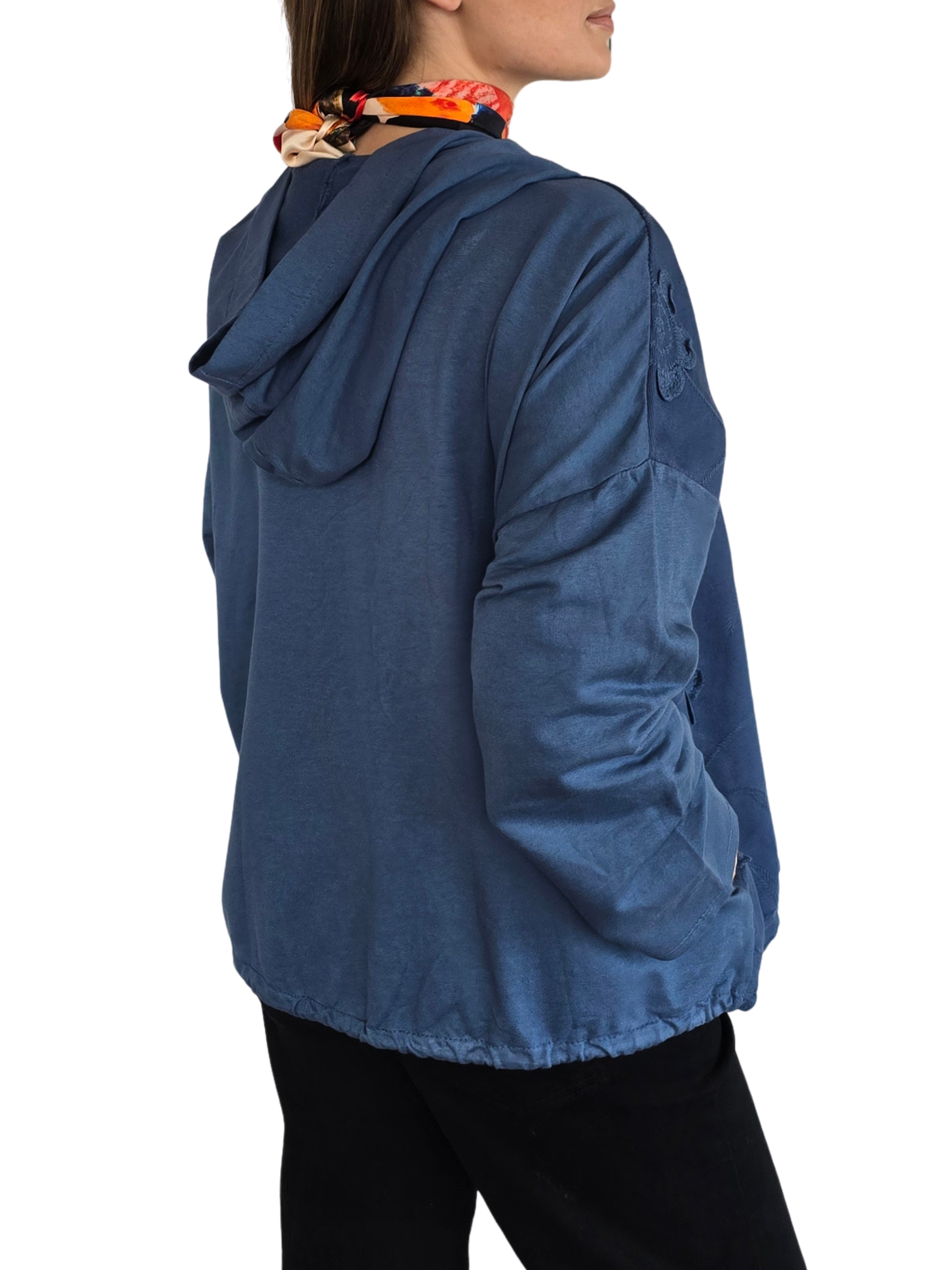 Chaqueta Italiana Bordada, color Azul