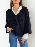 Sweater Italiano con Lazo, color Azul Marino