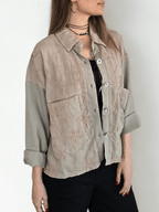 Chaqueta Bordada, color Taupe