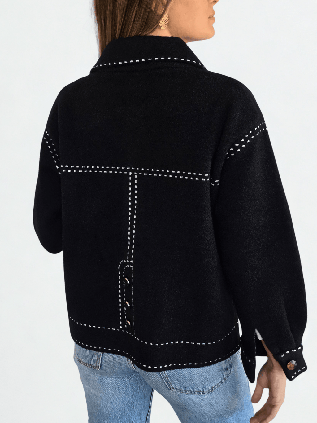 Chaqueta con pespuntes, color Negro