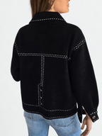 Chaqueta con pespuntes, color Negro