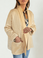 Chaqueta Italiana Lineal, color Mantequilla
