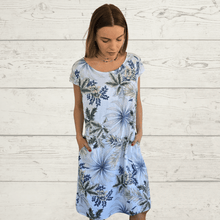 Cargar imagen en el visor de la galería, Vestido 100% Lino Italiano Florencia, fondo Blanco
