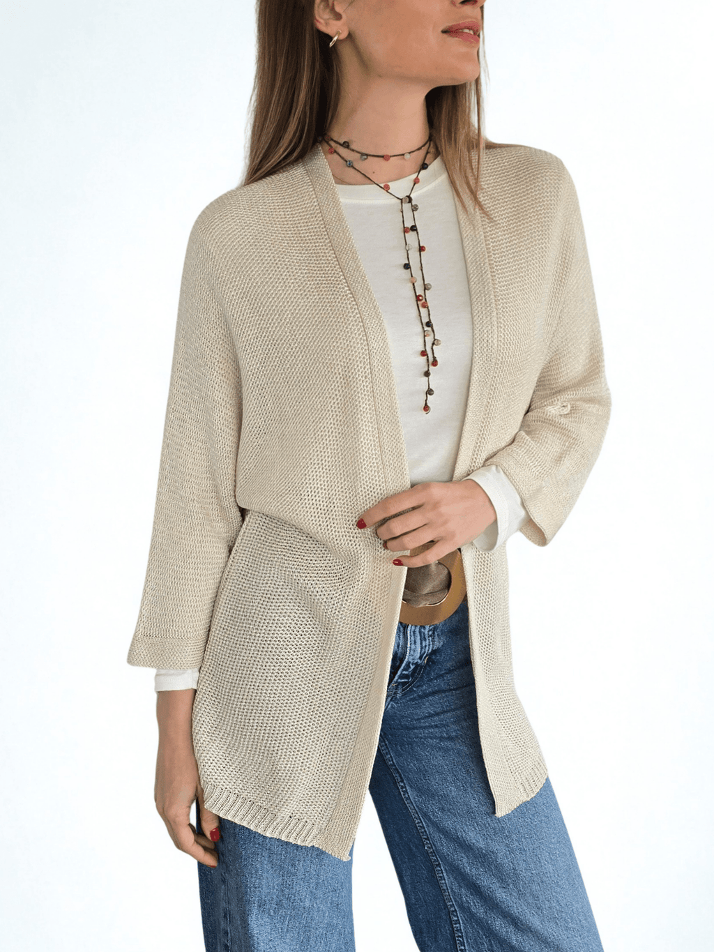 Chaleco Italiano Hilo, color Beige