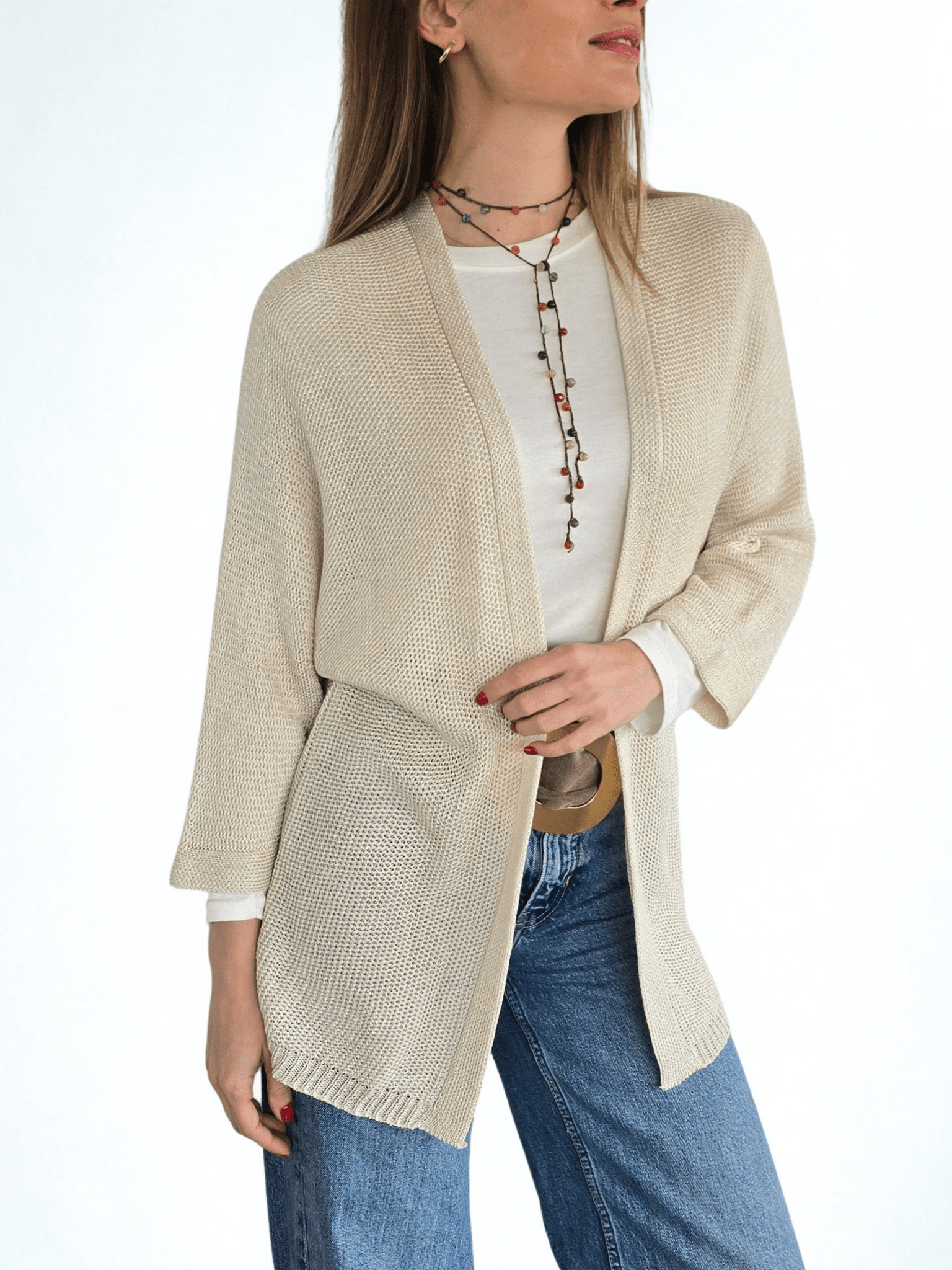 Chaleco Italiano Hilo, color Beige
