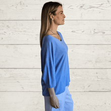 Cargar imagen en el visor de la galería, Sweater Italiano escote en V, color Jacinto
