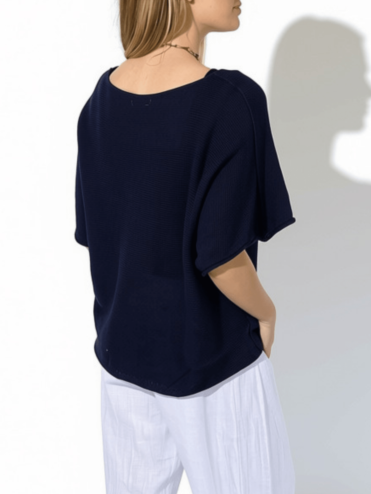 Sweater Italiano 3/4, color Azul Marino