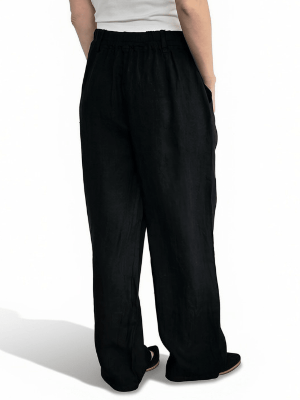 Pantalón 100% Lino Italiano, color Negro