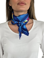 Pañuelo Estampado, Orilla Azul Rey