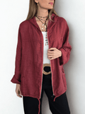 Chaqueta Italiana 100% Lino, color Guinda