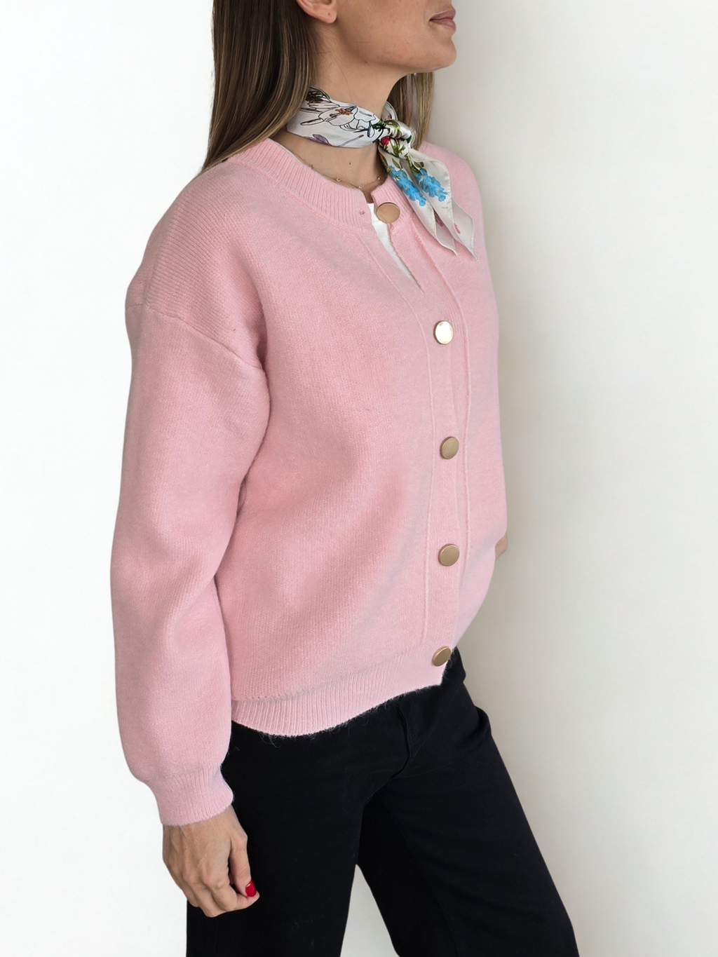 Chaleco Ribete, color Rosado