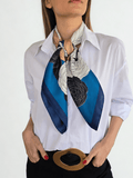 Pañuelo Estampado, orilla Azul