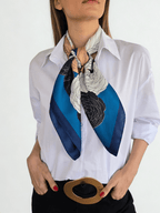 Pañuelo Estampado, orilla Azul