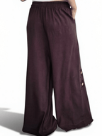 Pantalón con Botones a los Lados, color Chocolate