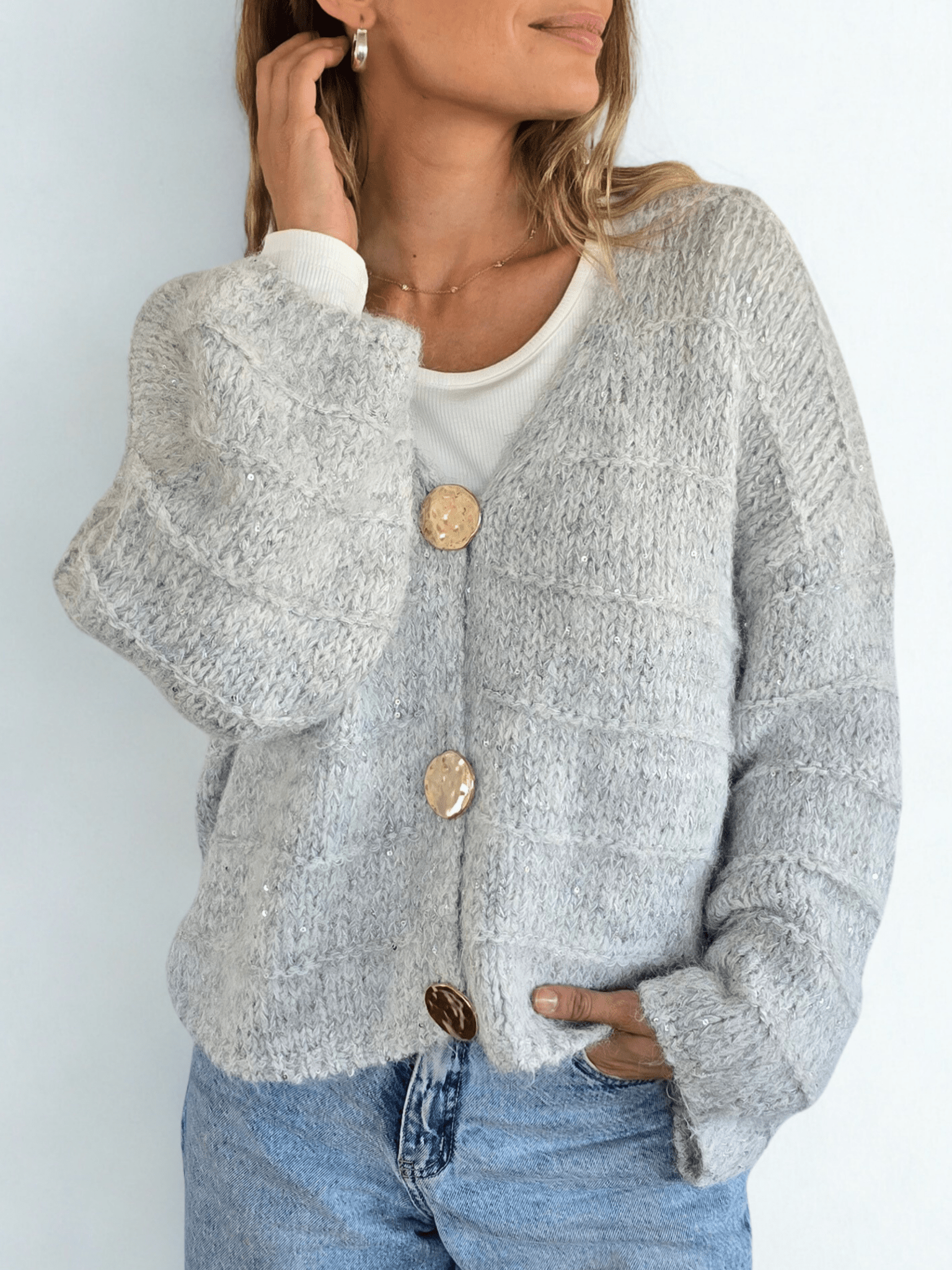 Chalecoo Jaspeado, color Gris