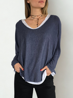 Sweater Italiano con Polera, color Azul