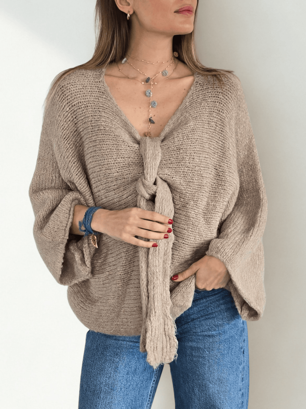Sweater Italiano Lazo, color Beige