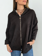 Chaqueta Italiana Bordada, color Café
