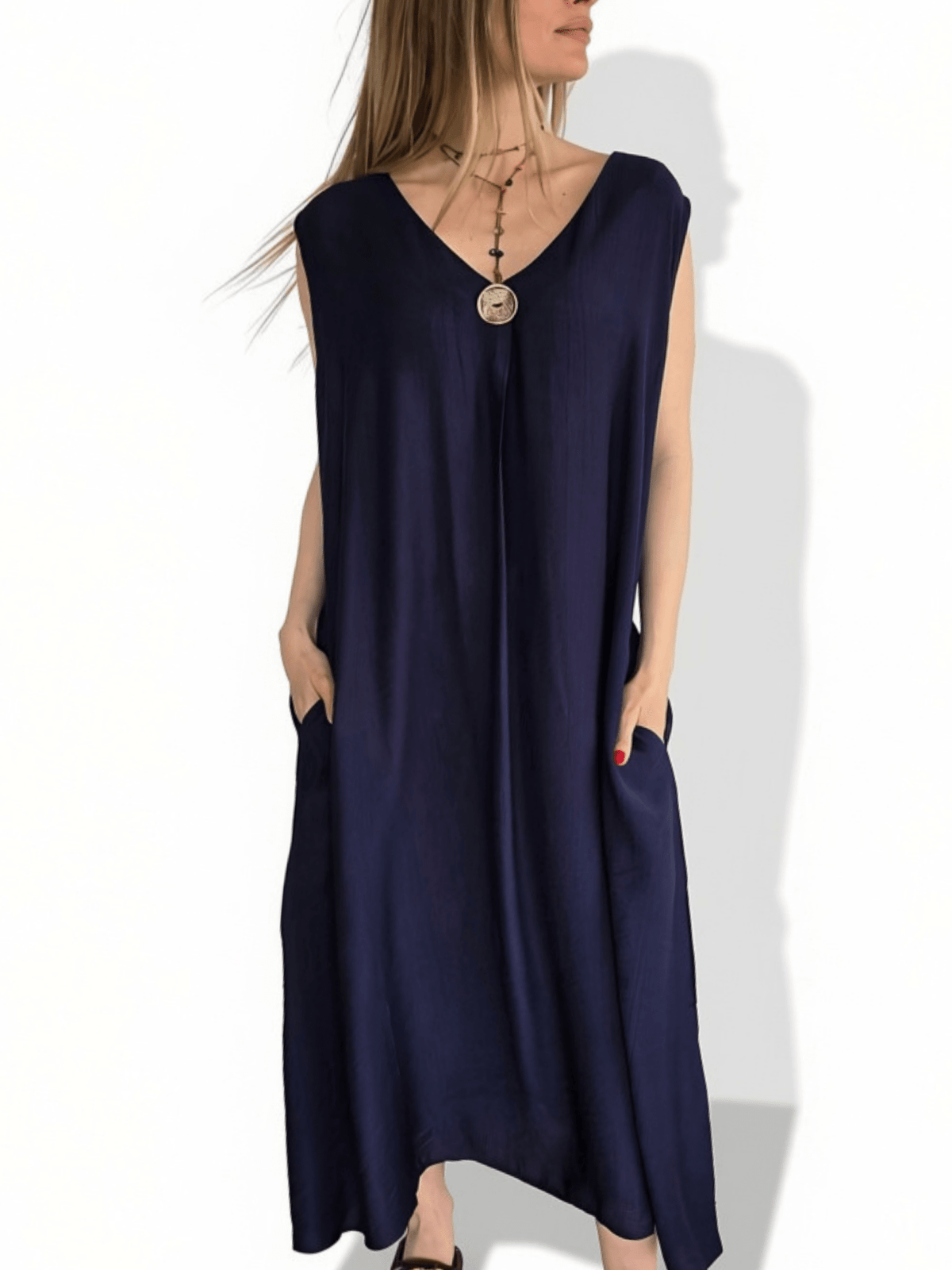 Vestido Un botón, color Azul