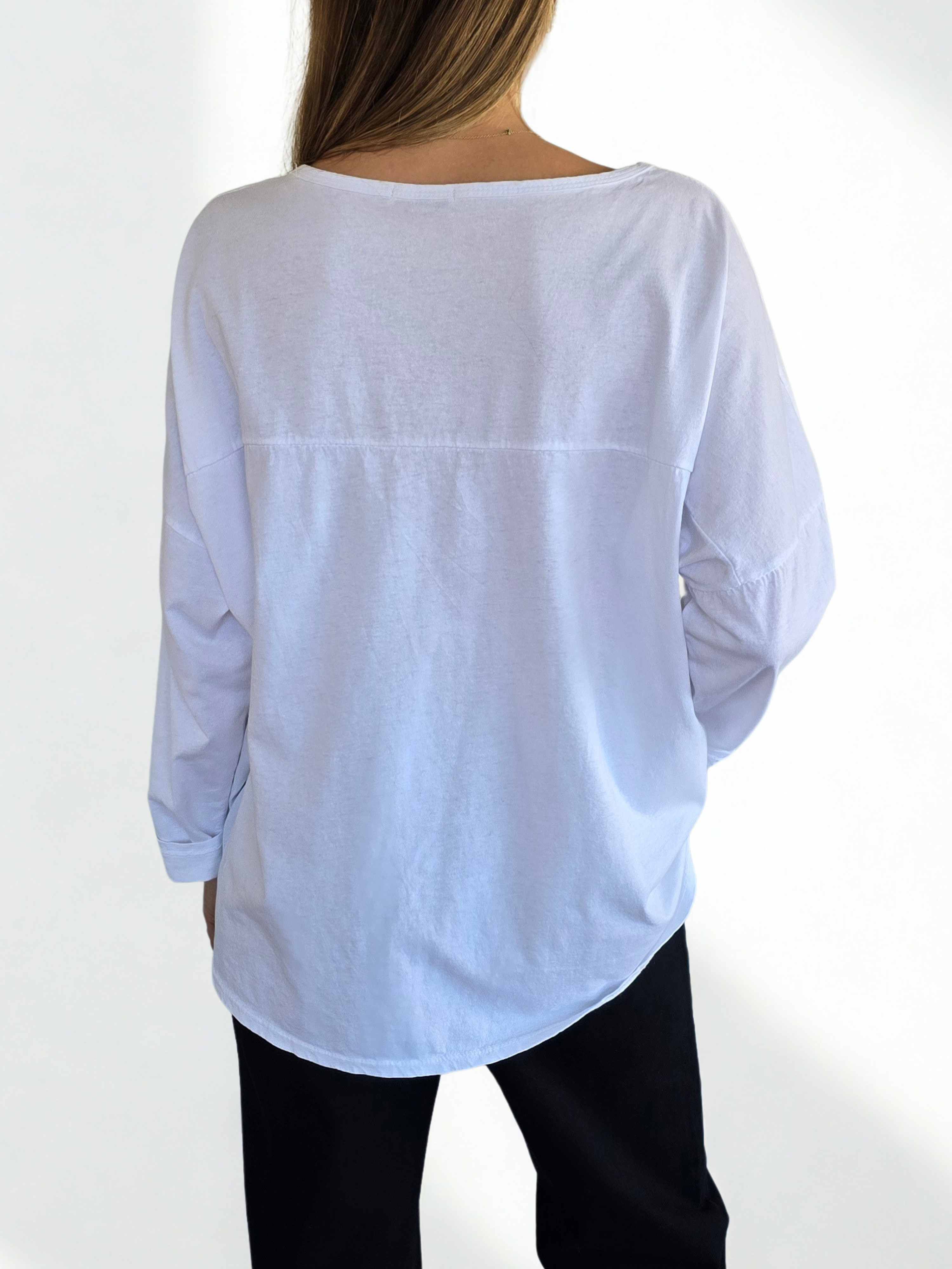Blusa Italiana Bordada, color Blanco