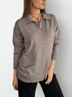Sweater Con Cuello, color Taupe