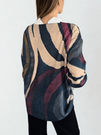 Sweater Estampado, tonos burdeos