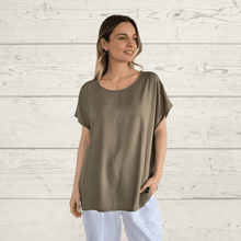 Cargar imagen en el visor de la galería, Blusa básica manga corta, color Verde
