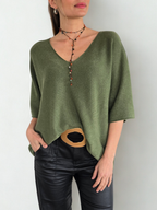 Sweater Italiano manga 3/4, color Pistacho