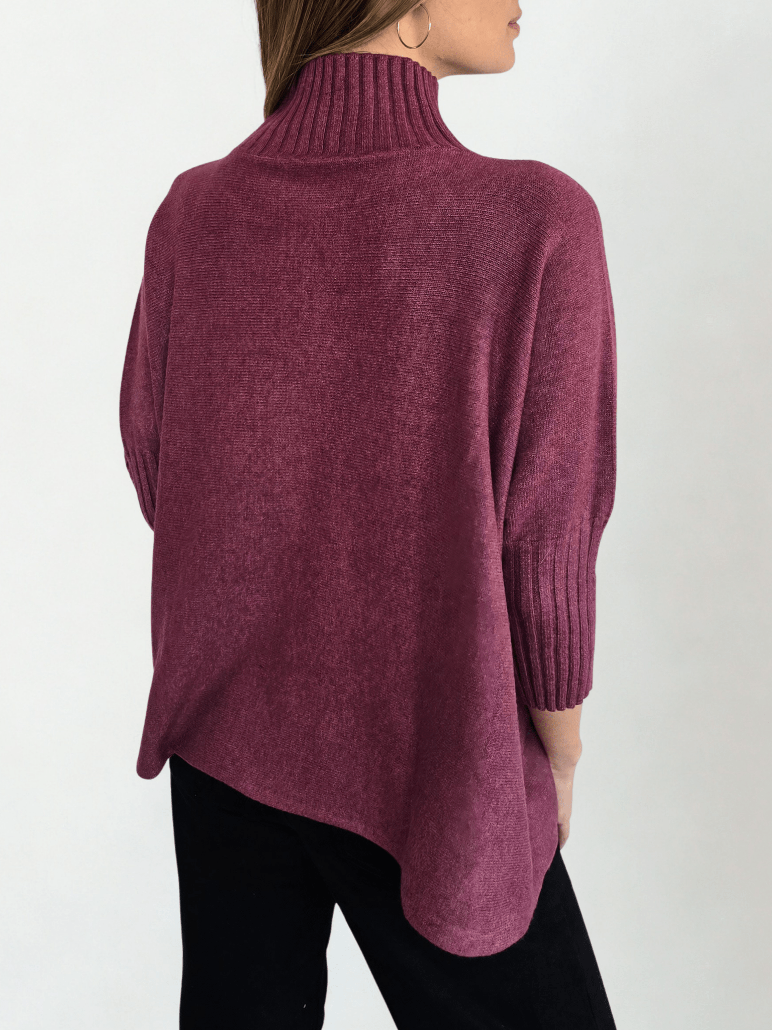 Sweater Italiano manga 3/4, color Guinda