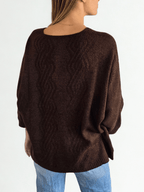 Sweater Italiano Tejido Rombo, color Chocolate