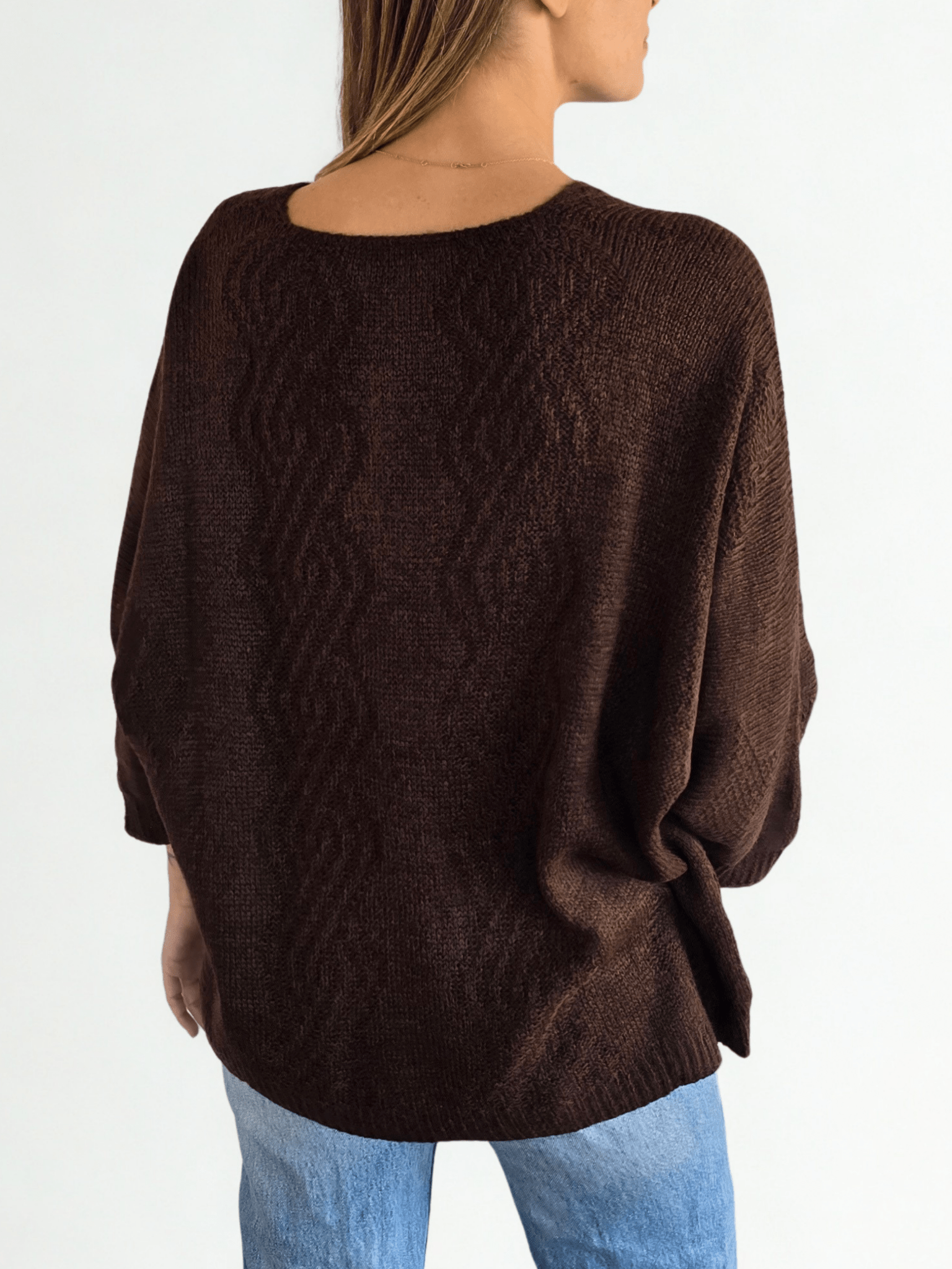 Sweater Italiano Tejido Rombo, color Chocolate