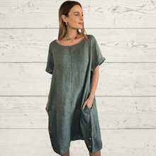 Cargar imagen en el visor de la galería, Vestido Italiano Liguria, color Verde
