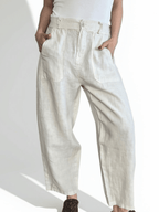 Pantalón Italiano 100% Lino, color Beige