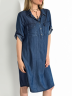 Vestido Italiano Tencel, color Azul