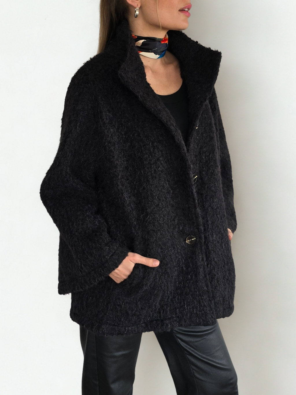 Chaqueta Bouclé, color Gris Oscuro