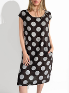 Vestido Italiano Lunares, fondo Chocolate