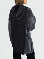 Chaqueta Jeans Dos Colores, color Negro con Gris