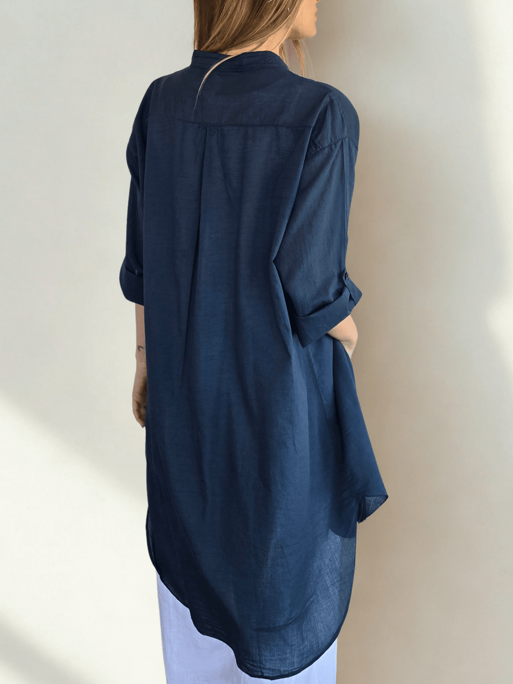 Blusa Italiana Larga, color Azul