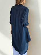 Blusa Italiana Larga, color Azul