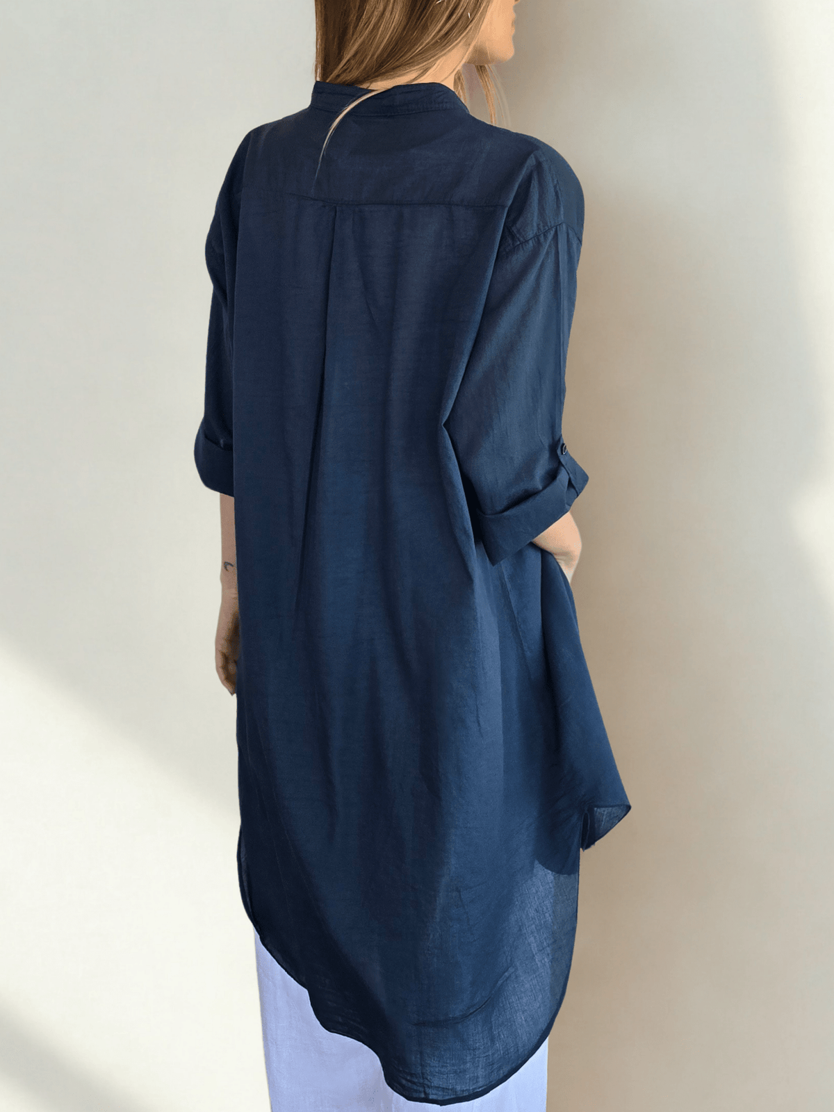 Blusa Italiana Larga, color Azul