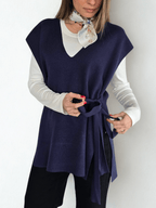 Sweater sin Mangas Lazo, color Azul Marino