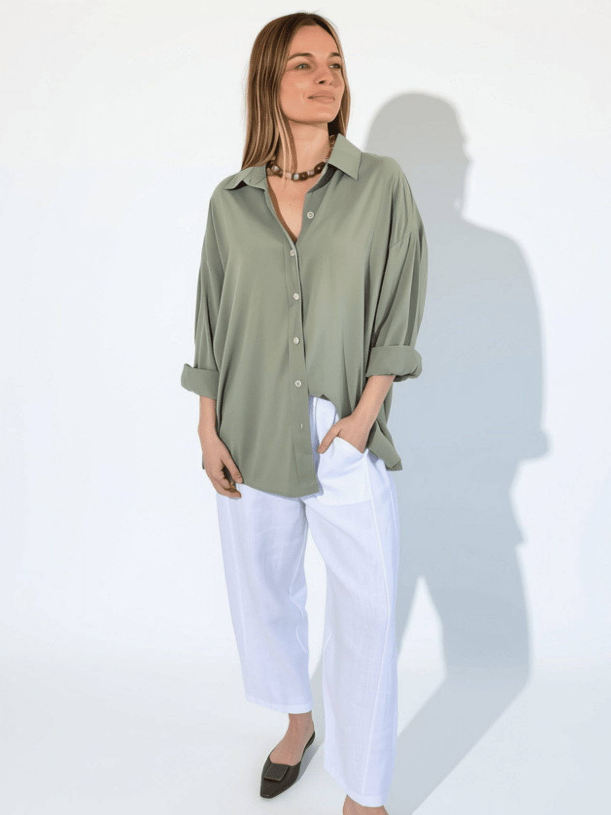Blusa Tencel, color Verde